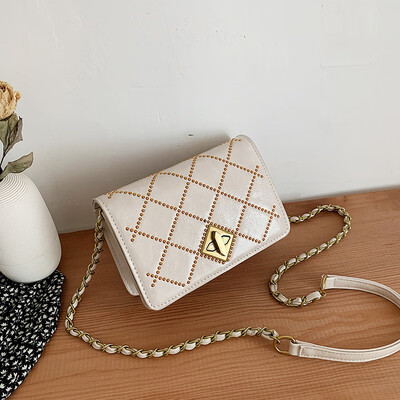 

North bag on the new rhombog bag 2019 new Korean version of the fashion texture 100 lap chain slanted small square bag on one shou