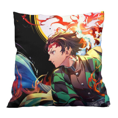 

Lavendei Demon Slayer Kimetsu no Yaiba Anime Throw Pillows Cartoon Throw Pillows Square Decorative Pillows