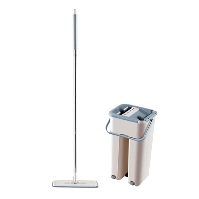 

Flat Squeeze Bucket Hand Free Wringing Floor Household Cleaning Mop