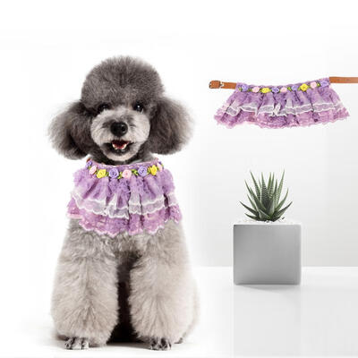 

Greensen Lovely Soft Sisal Pets Scarf with Flower Lace Decoration for Pet Cat Dog