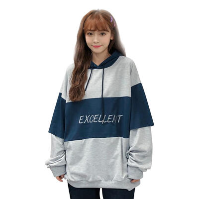 

Women Hoodies Letters Print Casual Loose Drawstring Sweatshirt Hooded Tops