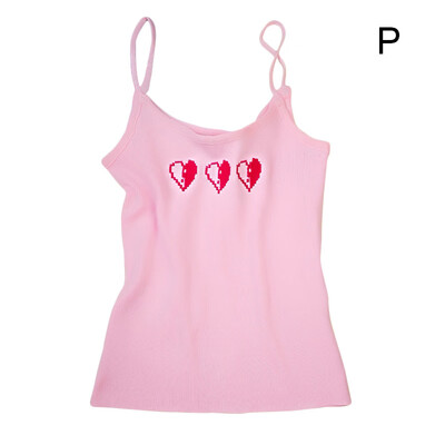 

Fashion Wild Love Embroidered Camisole Slim Self-cultivation Camisole Female Knit Bottoming Camisole