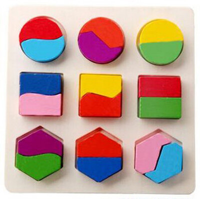 

Gotoamei Kids Baby Wooden Geometry Building Blocks Puzzle Early Learning Educational Toy