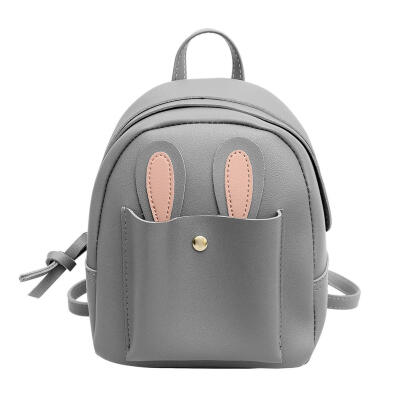 

PU Leather Rabbit Ear Backpack College Girl Shoulder Bag Women School Bags