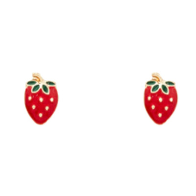 

2Pcs Fashion Simple Temperament Ear Jewelry Alloy Drip Strawberry Pineapple Fruit Is Cute Ear Nail