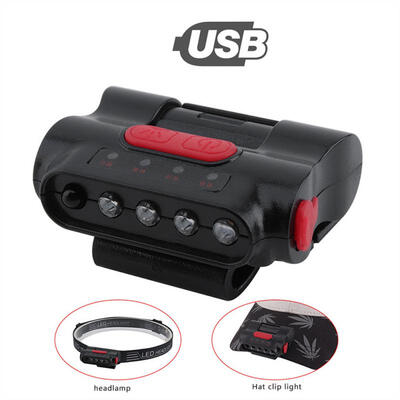 

Rechargeable Headlight LED Headlamp Fishing Lamp Hunting Lantern Clip Lamp Sensor Headlights USB Charging