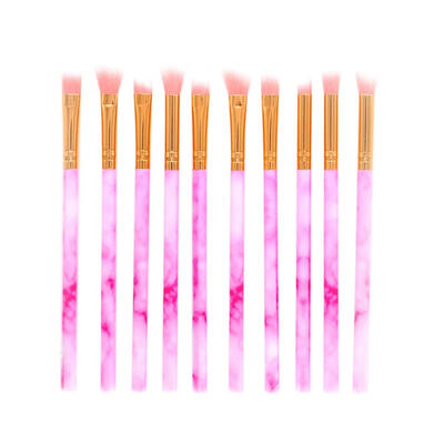 

10pcs Marble Pattern Fan-shape Eyeshadow Eyelash Eye Makeup Brushes Set Kit