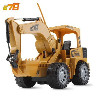 

8075E 24G Remote Control Colorful Flash Light Simulation RC Excavator Truck Toy Gift