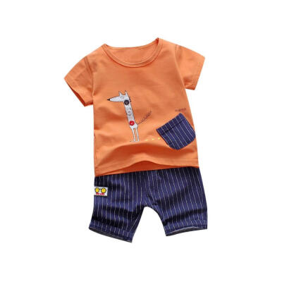 

Hot Sale Brand Boys Girls Clothing Children Summer Boys Girls Clothes Cartoon Kids Boy Clothing Set T-shitPants Cotton Sets