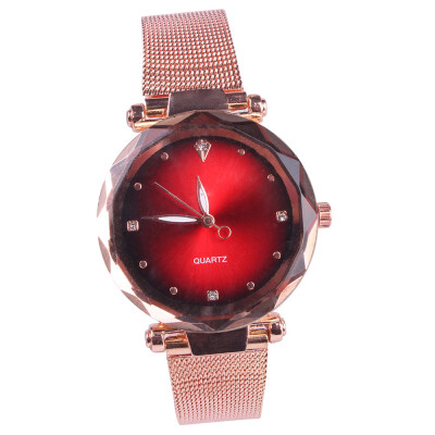 

Womens mesh belt watch fashion gradient colorful face watch