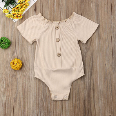 

Infant Baby Kids Girls Solid Ruched Romper Sunsuit Bodysuit Casual Clothes