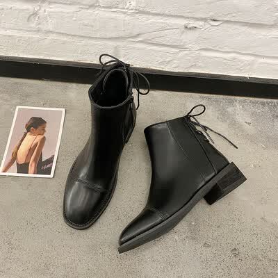 

British wind martin boots heel autumn 100 with ins thin boots side zipper short boots