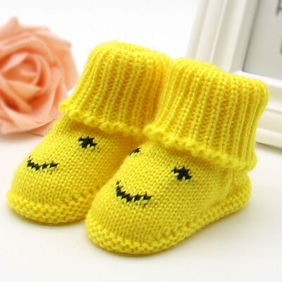 

Infant Toddler Girls Winter Warm Booties Borns Cute Smiley Face Snow Shoes Baby Walker Crib Boots