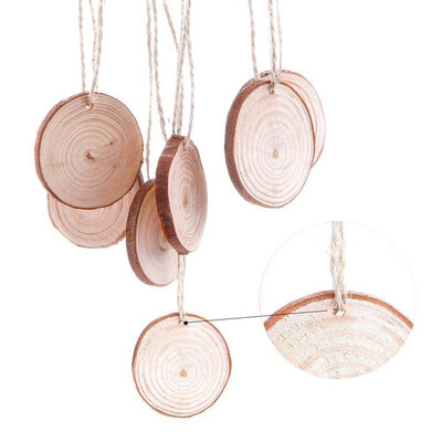 

FUNNYBUNNY 1pcs Wood Slices with Holes Natrual Jute Twine for Crafts Christmas Ornaments DIY Crafts