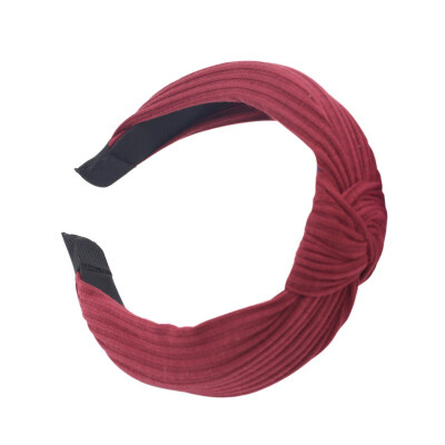 

Women Striped Hairbands Girls Vintage Knitting Twisted Knotted Headband Wide Hair Bands Headwear Accessories