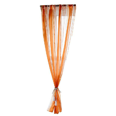 

Semi Sheer Curtain Drape Sheer Window Curtains Vertical Stripes Lace Sheer Curtain 55"X40" 1 Panel