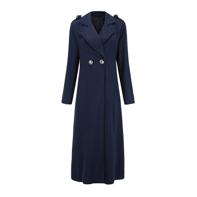 

Toponeto Womens Winter Lapel Wool Coat Trench Jacket Long Sleeve Overcoat Outwear