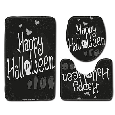 

〖Follure〗Halloween Happy Toilet Seat Cover&Rug Bathroom Set Halloween Decor