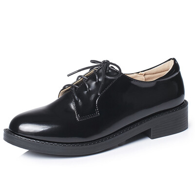 

Spring&autumn new European&American single shoes with British round scalp shoes female col