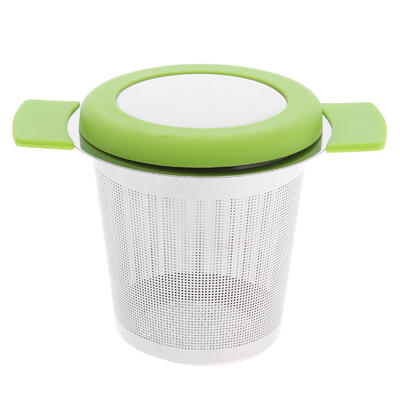 

Stainless Steel Tea Strainers Infuser Steeping Loose Leaf Tea Filter wLid