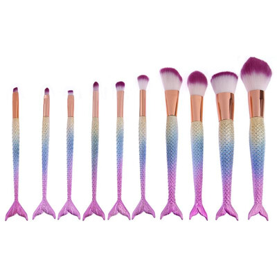 

10pcs Cosmetic Brushes Powder Foundation Eyeshadow Blush Brush Set