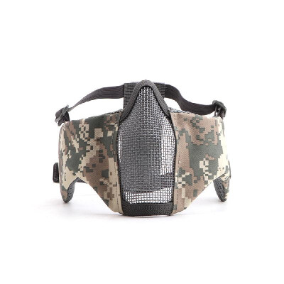 

ZL-V12 Half-face Mesh Mask with Ear Protection Impact-resistance Protective Mask Carbon Steel Mesh for Outdoor CS Paintball Match