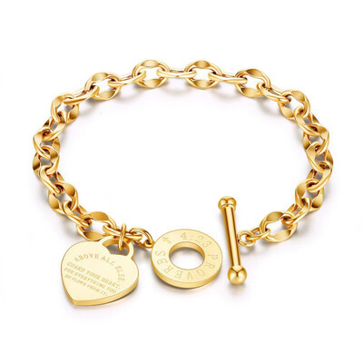 

Ladies Bracelet O-Word Chain Love Bible Lettering Bracelet Personality