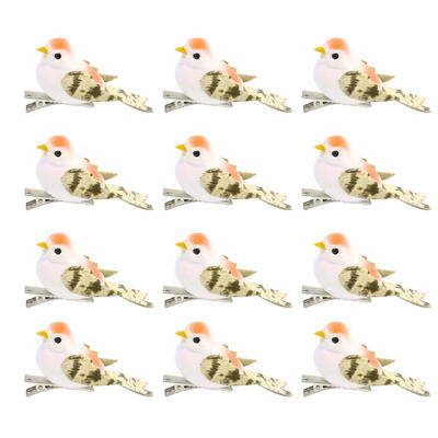 

12pcs Foam Artificial Simulation Bird Flower Wedding Christmas Tree Decor