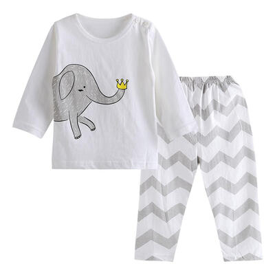 

Cute Boys Home Pajama Set Casual Bottoming Clothes Set 2pcs T-shirt Pants