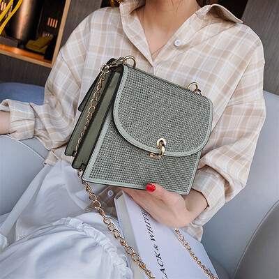 

Diamond Square bag 2019 Summer Fashion New High Quality PU Leather Womens Designer Handbag Lock Chain Shoulder Messenger bagas