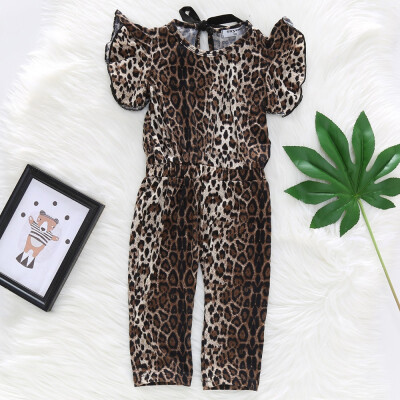 

1247 Girls Cotton Stretch Leopard Print Jumpsuit