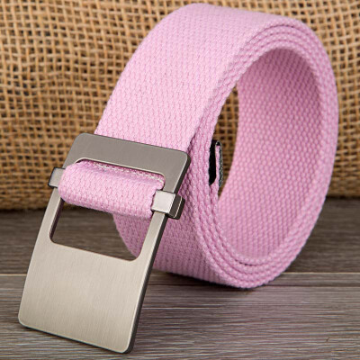 

Fashion solid color Canvas belt high quality Alloy Ring buckle Men belt casual weaving Canvas Men&Women belt