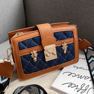 

Small fragrant wind bag women 2019 new Korean fashion Joker diamond contrast color shoulder slung small square bag
