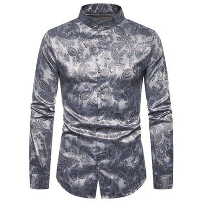 

Toponeto Fashion Personality Mens Casual Senior lapel Diamond velvet T Shirt Top Blouse