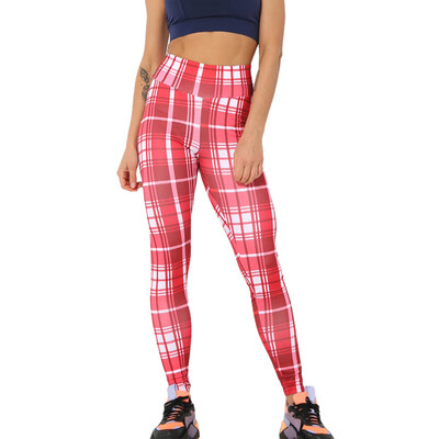 

Tailored Womens Casual Plaid Gradient Print High Waist Yoga Running Sports Pants Trouser