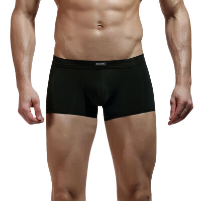 

Tailored Mens Sexy Underpants Pure Color Breathable Patchwork Ice-silk Underwear