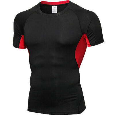 

Mens Short Sleeve Gym Sport T Shirt Fitness Workout Quick Drying Tops Blouse