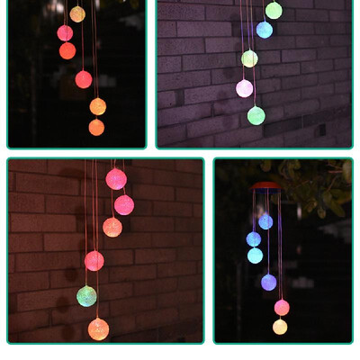 

Solar-powered Outdoor Wind Bell Light Spiral Spinner Light Mobile Wind Chime Bell Creative Solar LED Light Outdoor Hanging Decorat