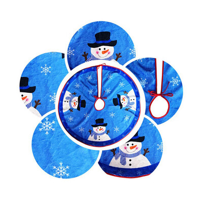 

〖Follure〗Christmas Snowman Flannelette Christmas Tree Skirt Decorations Tree Skirt