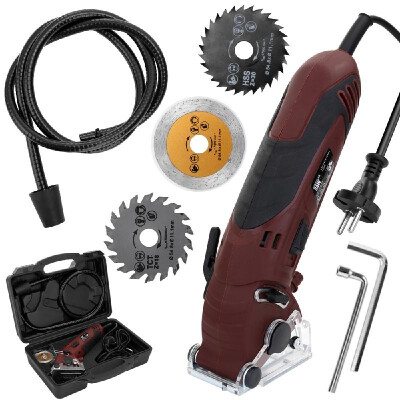 

400W 230-240V Multifunctional Mini Electric Circular Saw Kit Cutting Machine Set DIY Blades Guide Ruler Woodworking Tool