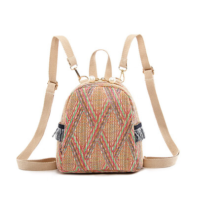 

Simple shoulder bag female Korean version of the fashion casual weaving billiards backpack wild hit color small backpack