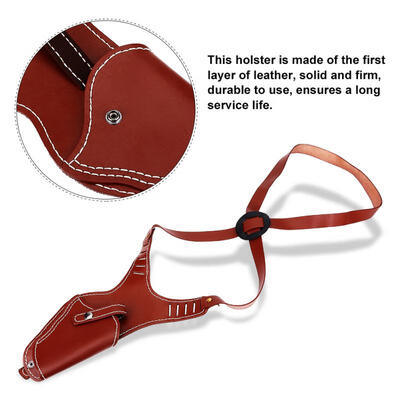 

Greensen Genuine Leather Vertical Handgun Holster Shooting Gun Pouch For Left Shoulder