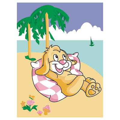 

3D DIY Leisure Puppy Beach Coloring Paint By Numbers Oil Painting Canvas