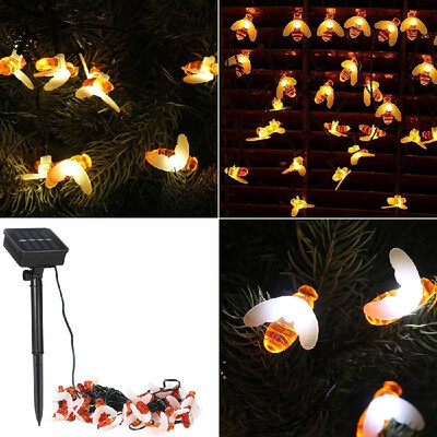 

Solar String Lights 197ft 30 LED Rope Light Cute Bees 8 Modes Warm White for Party Garden Home Festival Decoration