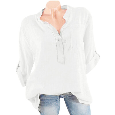 

Starmoon Womens Casual Solid V-Neck Baggy T-shirt Tees Blouse Tops Plus Size Pockets