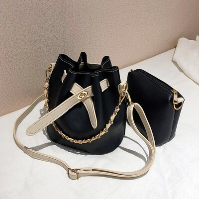 

Tailored Women Leather Solid Color Crossbody Bag Shoulder Bag Bucket BagClutch Bag