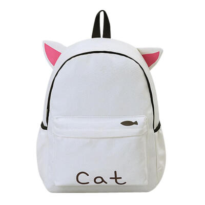 

Women Casual Preppy Chic Girls Canvas Backpacks Rabbit Shape Schoolbags