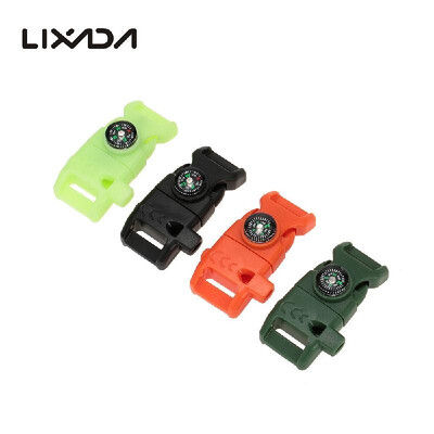 

Lixada Plastic Whistle Quick Release Buckle Flint Fire Starter for Paracord Bracelet Outdoor Camping Emergency