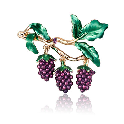

Brooch Fruit Jewelry Fashion Personality Drops Grape Brooch New Womens Corsage Pins