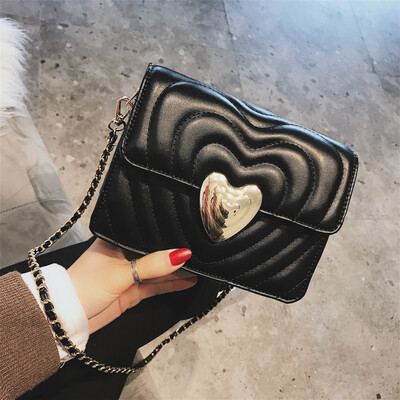 

Ins Super Fire Chain Bag Female 2019 New Korean Girls Fashion Love Lock Small Square Bag Single Shoulder Messenger Bag